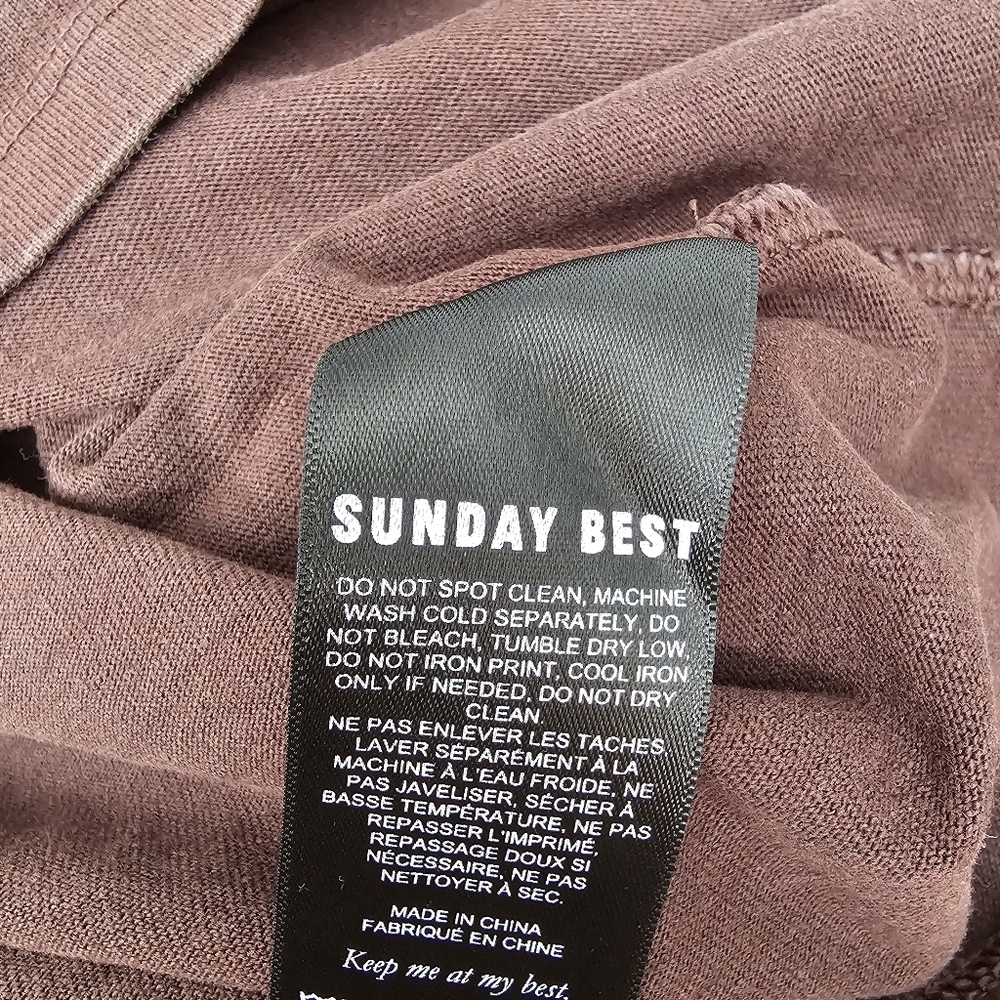 Sunday Best Aritzia Brown crop tee COWBOY Small baby tee - Picture 5 of 6